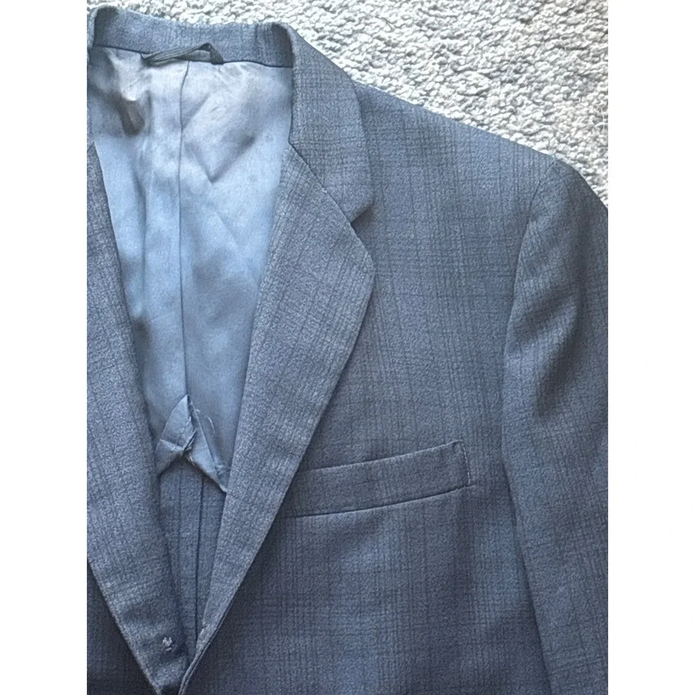 Vintage Thomas Studio Brand Hollywood Gray 2 Piece Light Suit Set Plaid Check